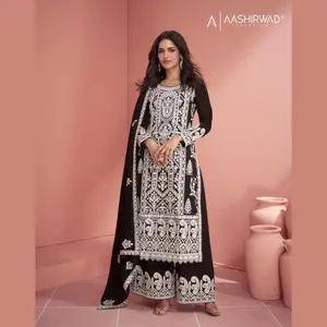 Launching New Exclusive Aashirwad Silk Pakistani Straight Cut Suit Collection Available at Wholesale Rate By Royal Export