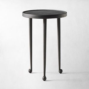 Mesa Auxiliar Redonda Minimalista de Metal Negro con Diseño Moderno y Delgado para una Sala de Estar Elegante y Decoración del Hogar - Product Image 2