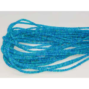 Perlas Sueltas de Ópalo de Fuego Azul Natural al 100%, 3-3.5 mm, Lisas, en Forma de Rondelle, en Hilos de 16 Pulgadas - Product Image 4