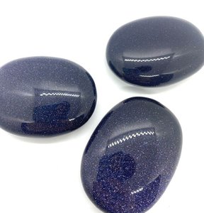 Pierre de palmier en cristal de Goldstone bleu de haute qualité, Agate naturelle polie, style Feng Shui, Mascotte en pierre précieuse en gros à vendre - Product Image 2