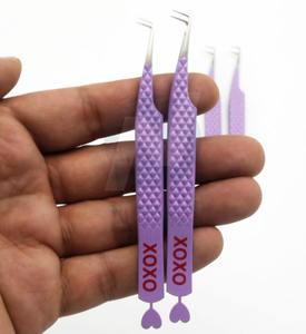 Pinzas para pestañas de acero inoxidable alto con impresión de logotipo personalizado 2024, Punta puntiaguda de instrumento sostenible para espejo de pestañas de volumen - Product Image 2