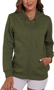 Vente en gros de sweats à capuche zippés de haute qualité avec logo personnalisé pour femmes sweats à capuche respirants avec service OEM de grande taille pour femmes - Product Image 3