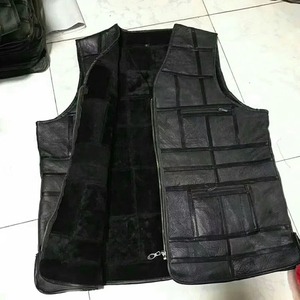 Chaleco de Piel de Oveja Genuina para Hombre, a la Moda, de Invierno, Cortavientos, Transpirable, con Exterior de Lona - Product Image 4