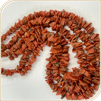 Perles de corail rouge italien naturel AAA, forme irrégulière lisse, taille 10-12 mm, environ 20 pouces de long, Alif International, tiers certifié