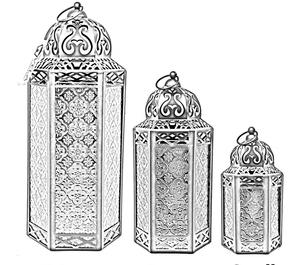 Luxurious Moroccan Metal <b>Set</b> of Three Handmade <b>Lanterns</b> and Candle Jars Unique Quality Home Decorative Wholesale - Product Image 1