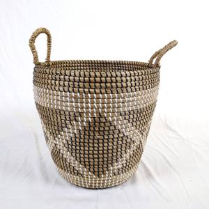 Cesta de hierba marina paja de rafia cestas de almacenamiento de hierba marina material natural organizador de artículos para el hogar - Product Image 5