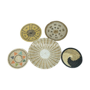 Conjunto bohemio de algas marinas con cadena de plástico, decoración circular de pared, decoración del hogar, colgante de pared, fabricante de Vietnam, venta al por mayor - Product Image 1