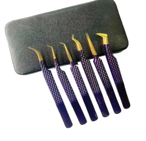 Pince à cils en acier inoxydable de qualité supérieure avec logo personnalisé, fabricant en gros de haute qualité, meilleur matériau, ensemble de 6 pièces - Product Image 1