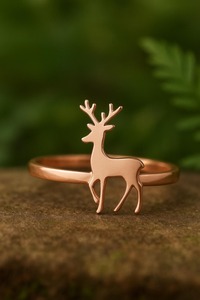 Ciervo asta plata esterlina naturaleza minimalista joyería asta banda anillo hecho a mano Boho aventura minimalista regalo para hombres mujeres - Product Image 4