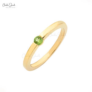 Bague de fiançailles solitaire en or jaune massif 14 carats sans défaut 0.12 ct pour mariage et fête - Product Image 1