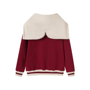 เสื้อฮู้ดดี้เดลต้า คริมสัน เพรป ยูนิเซ็กซ์ ผ้าฝ้ายออร์แกนิคฟลีซ 300 กรัม เป็นมิตรกับสิ่งแวดล้อม สำหรับฤดูหนาว รับผลิตตามแบบ OEM ปักโลโก้ด้วยไหมเชนีล - Product Image 2