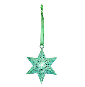 Adorno colgante de estrella con purpurina plateada para decoración de árbol de Navidad, Fiesta en casa, regalo festivo, pieza de decoración - Product Image 2