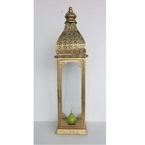 Awesome Tall Size Metal Glass Iron <b>Lantern</b> with Gold Finish Attractive Design for Home or Office Hanging Garden Decor - Product Image 4