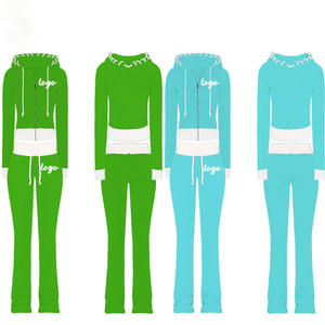 Ensembles de survêtements 2 pièces pour femmes avec logo personnalisé veste à glissière à manches longues et pantalon de survêtement ensemble pour femmes vêtements - Product Image 3