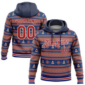 Direct Industry Wholesale 3D Embroidered Custom Stitched Ice Blue Red-White Funny <b>Christmas</b> 3D Sports Pullover Sweatshirt Hoodie - Product Image 4