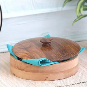 Unique Hotpot Kitchen Round Shape Wooden Cover Brown Color Hotel Chapati Hotpot <b>Storage</b> Chafing Buffet <b>Pan</b> Food Soup Stock Pots - Product Image 3