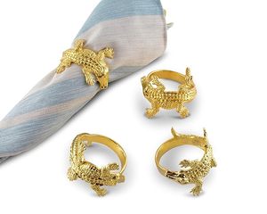 Vente chaude en forme d'alligator rond de serviette décoration de table en aluminium plaqué or pour les mariages quantité en vrac fabriqué à partir de papier de bois - Product Image 3