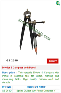 GS 264D Steel Pencil Divider & Compass Essential Jewelry <b>Tools</b> for <b>Engraving</b> High Quality Product - Product Image 2