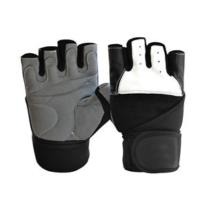 Guantes de cuero unisex de medio dedo para el gimnasio, para entrenamiento, ejercicio físico, levantamiento de pesas, tipo de competición personalizado para hombres y mujeres - Product Image 5