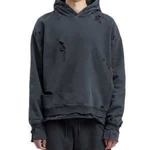Sweats à capuche Streetwear pour hommes 2025 personnalisé blanc personnalisé lavé à l'acide en détresse sweat à capuche surdimensionné poids lourd sweats à capuche - Product Image 1