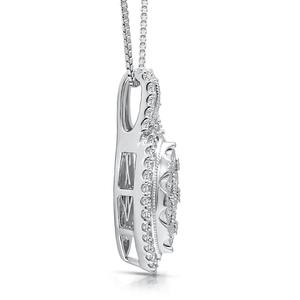 Colgante de Halo de diamante de corte redondo de 2,0 quilates VVS Clarity DEF Color en colgante de oro blanco de 14K para joyería de mujer del fabricante - Product Image 2