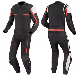 Traje de Motociclismo de Cuero Vacuno Puro de 1.3mm de Alta Calidad OEM, Color Azul Negro, Protecciones, Transpirable, Resistente al Viento, Talla Grande, D-Ride - Product Image 4