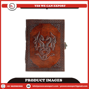 Da cổ điển Tạp Chí với khóa đóng cửa Antique deckle cạnh Giấy trống kế hoạch thiết kế giá rẻ bán cổ điển da Nhật Ký - Product Image 6