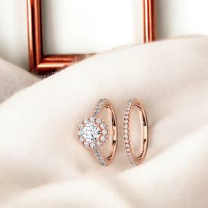 1.54กะรัต E-F/VVS-VS เพชรมออิสซาไนต์กลมตัดหมั้นกับวงดนตรีที่ตรงกัน10K14K18K แหวนเพชรสีทอง - Product Image 4