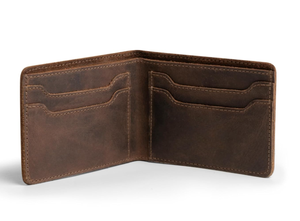 Stylish Vintage Leather Bifold Wallet Open Closure Long Length Polyester Lining Minimalist <b>Travel</b>-Friendly Holds up to 8 <b>Cards</b> - Product Image 2