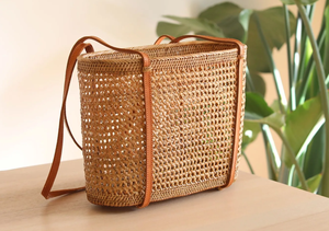 กระเป๋าหวายสานบาหลีสำหรับปิกนิก สำหรับผู้หญิง งานฝีมือจากเวียดนาม นัตมินห์ - Product Image 3