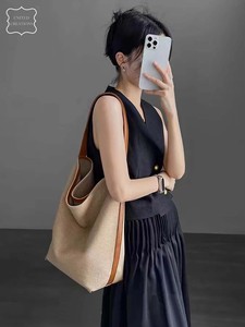 Sac fourre-tout en jute réutilisable pour femme, écologique, prix d'usine en gros, avec votre logo - Product Image 6