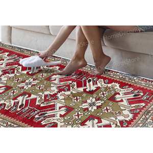 Geometric Pattern Printed <b>Rug</b>, Kilim Design, Soft, Anti-Slip Carpet,Luxury Velvet <b>Rug</b> - Product Image 2