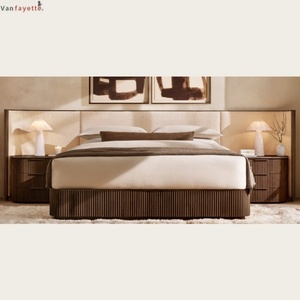 Cabecera y Estructura de <span class=keywords><strong>Cama</strong></span> de Madera Maciza Estilo <span class=keywords><strong>Boho</strong></span> <span class=keywords><strong>Chic</strong></span>, Diseño de Espiga Natural, Tamaños Queen, King y Full - Product Image 3