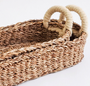 BEST SELLER Panier à pain en jonc de mer d'origine vietnamienne avec poignée blanche - Product Image 4