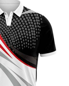 Customized Mens Short Sleeve <b>Polo</b> Shirt <b>White</b> Black Red Grey Abstract Print Design Breathable Fabric Casual Golf Wear OEM Custom - Product Image 2
