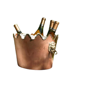 Bañera de hielo de vino de cobre martillado elegante bañera de bebidas de cerveza para fiestas bodas restaurantes elegantes Barware y suministros - Product Image 4