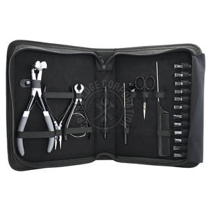 Kit de herramientas de extensión de cabello de cola de caballo, tijeras, hilo de corte, herramienta de separación de cabello para dedo y peine, herramientas de color negro de rata - Product Image 1