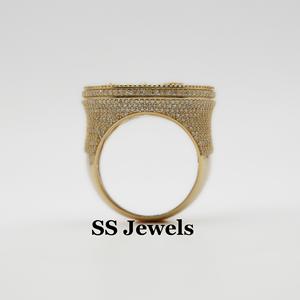 Bague d'engagement ou d'anniversaire pour homme en argent 925 plaqué rhodium avec moissanite sertie à griffes, motif aigle, pour le petit doigt, cadeau de champion - Product Image 5