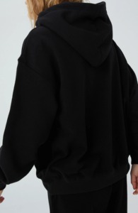 OEM/ODM Custom Printed Front 100% Cotton Oversized <b>Drop</b> Shoulder Heavyweight 500GSM Women's Hoodies Long Sleeve Streetwear - Product Image 2