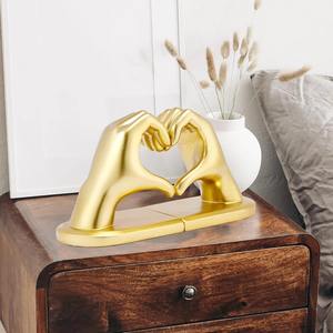 Hand Heart Gold Finished Bookends Elegant Decorative <b>Book</b> Holder for Wedding Anniversary Tabletop <b>Display</b> or Gift Purpose - Product Image 5