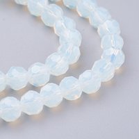 Perles en vrac Opalite 6mm facettées rondes certifiées pour la fabrication de bijoux DIY (colliers, bracelets, boucles d'oreilles) - Vente en gros