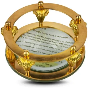 Lector de papel de latón hecho a mano, lupa óptica de Media bola de latón de 4 diámetro, lente de cúpula, lectura de mapa - Product Image 3