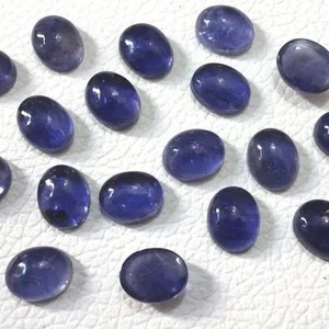 หินไอโอไลต์ธรรมชาติ5มม. 6มม. 7มม. ขนาดเรียบแบนหลังเบี้ยอัญมณีหลวมกึ่งมีค่าสำหรับทำเครื่องประดับออนไลน์ - Product Image 1