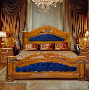 ชุดเฟอร์นิเจอร์ห้องนอนทำจากไม้เนื้อแข็งขนาดควีนไซส์เตียงไม้แกะสลักตามสั่งเตียงไม้แกะสลักที่สวยงาม - Product Image 2