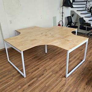 Slean HBSL031 Mesa de Trabajo Contemporánea para 4 Personas, con Patas de Hierro y Madera de Melamina, Escritorios de Oficina para Muebles de Oficina Modernos - Product Image 5