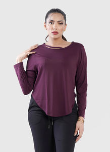 Camiseta informal de manga larga con cuello redondo y cuello redondo para mujer - Product Image 3