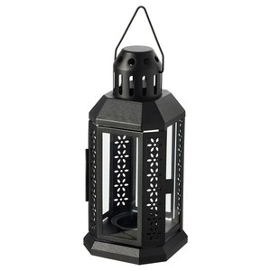 Linterna de Metal de lujo de buena calidad, estilo nórdico moderno, Eid Ramadan Light para decoración de Hotel, adornos artesanales chapados en negro - Product Image 3