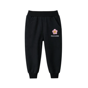Pantalon de sport décontracté en molleton à motifs de couleur unie imprimé bonbon Vente en gros de pantalons de survêtement d'hiver en coton doux pour les tout-petites filles - Product Image 4