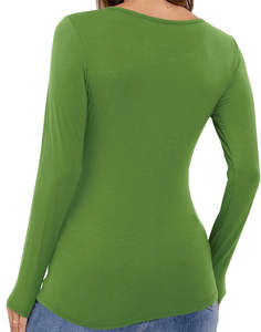 T-shirts pour hommes T-shirt à manches longues pour femmes T-shirt à col rond rayonne Slim Fit Stretchy Layer Tee Top Conçu pour un confort élégant Wea quotidien - Product Image 2