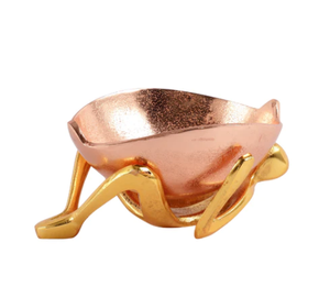 Ensemble de bols de service en métal doré rose faits à la main de style moderne nouveau technique de polissage écologique pour fruits légumes chocolat - Product Image 3